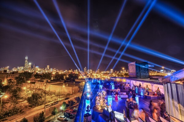 rooftop views of Chicago skyline